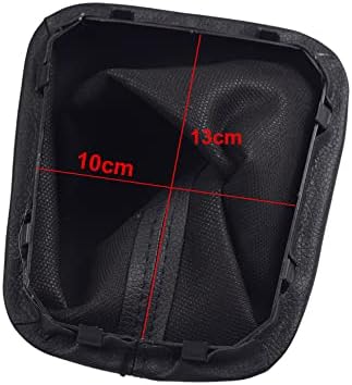 Car Shift Gear Stick Handbrake Cover Manual Shift Boot Black Leather Boot Cover - Image 4