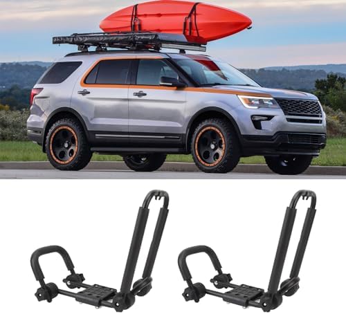 2pcs Kayak Roof Rack Universal Folding Adjustable Canoe Car Top Carrier - Image 5