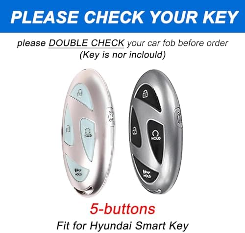 5 Buttons Compatible with Hyundai Key Fob Cover Accessories, Fits - Image 2