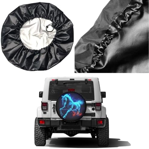 Delerain Blue Horse Spare Tire Cover Wheel Protectors Sun Protector Waterproof - Image 5