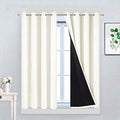 Yakamok Cream 100% Blackout Curtains 45 Inches Long by Yakamok