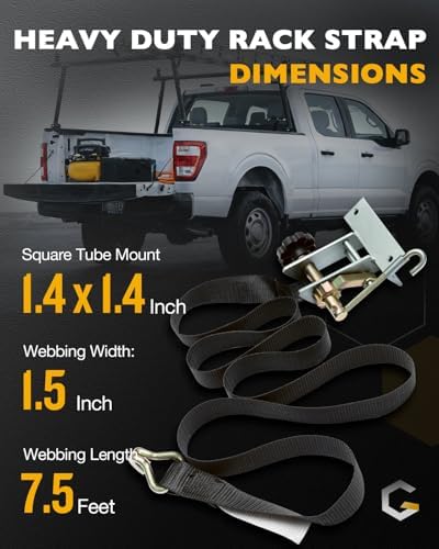 Pipe Rack Ratchet Straps, Ladder Rack Straps, Truck/Roof/Lumber Rack Straps - Image 3