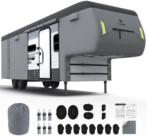 Fonzier 5th Wheel RV Cover, 9 Layers Heavy Duty RV Cover Fits 37-40FT by Fonzier-Direct
