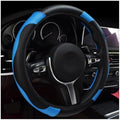 povtii Car Steering Wheel Cover, 15 Inch Leather Breathable Auto Steering Wheel by povtii