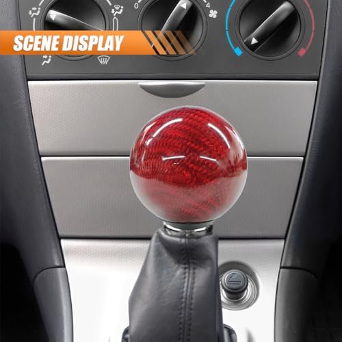 Carbon Fiber Shift Knob, Car Round Ball Gear Shifter Knobs - Image 5