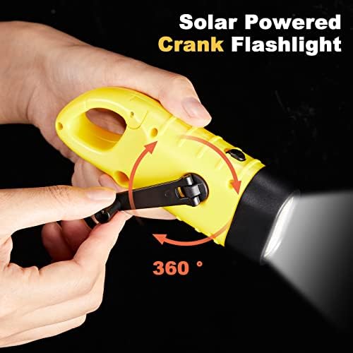 Mudder 4 Pack Hand Crank Solar Flashlight LED Emergency - Image 3