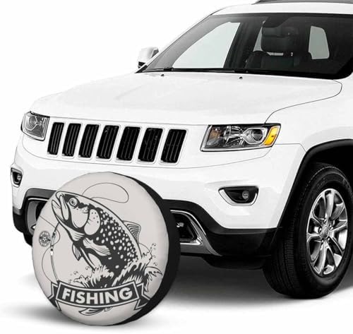 Fishing Spare Tire Cover Bass Fish Rainbow Trout Hunting Catch Animal Art Sea - Image 3