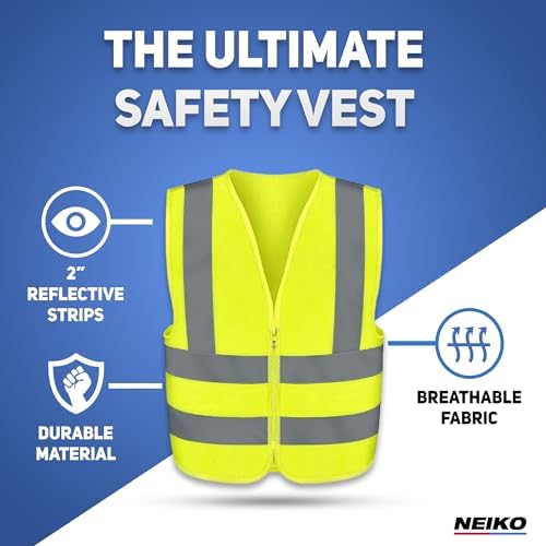 Neiko High Visibility Safety Vest, ANSI Class 2, No Pocket - Image 2