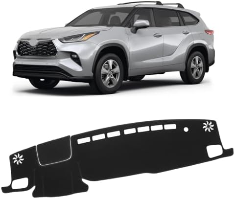 KUST Black Dash Cover for Toyota Highlander 2020-2025 2026 Non-Slip Center by KUST