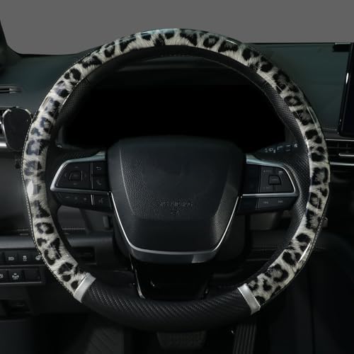 KAFEEK 16 Inch Steering Wheel Cover, Leopard Cheetah Print - Image 2