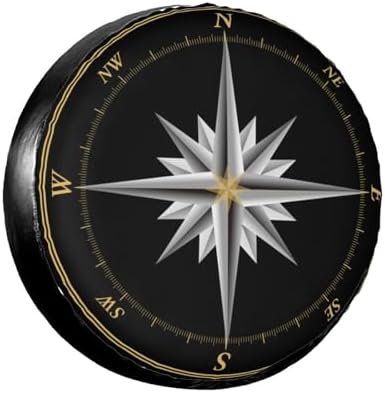 Marine Compass Nautical Spare Tire Cover Camping Tire Wheel Covers Weatherproof by Ociovan