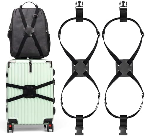 2 Pack Luggage Straps for Suitcases, Adjustable Elastic Travel Belt by Unknown