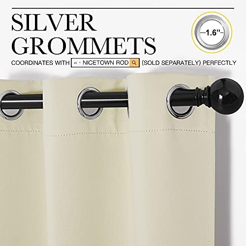 NICETOWN Beige Blackout Curtains - Image 3