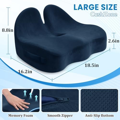CushZone Ergonomic Seat Cushion, Sciatica Support - Image 2