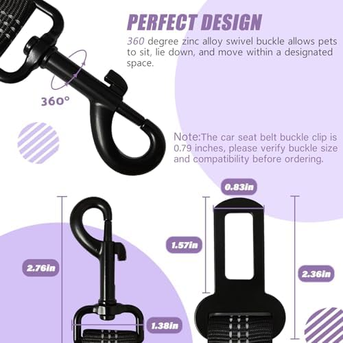 IBWell Dog Seat Belt, 3 Piece Set Retractable Dog Car Harness Adjustable Dog - Image 5