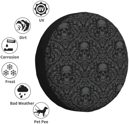 Skull Spare Tire Cover Waterproof Wheel Cover 14 Inch Universal Fit - Image 6