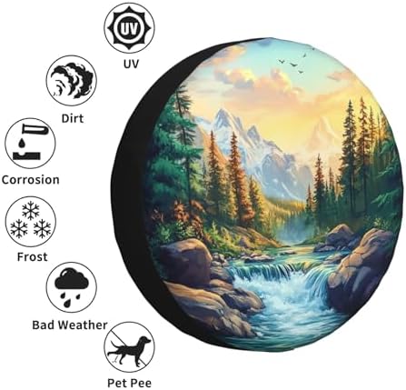 Spare Tire Cover Mountains Nature Scenery Wheel Covers Weatherproof Universal - Image 5