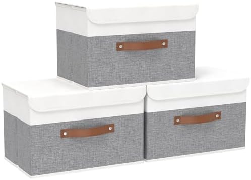 Yawinhe Storage Bins with Lids, 17.7x11.8x11.8in by Yawinhe