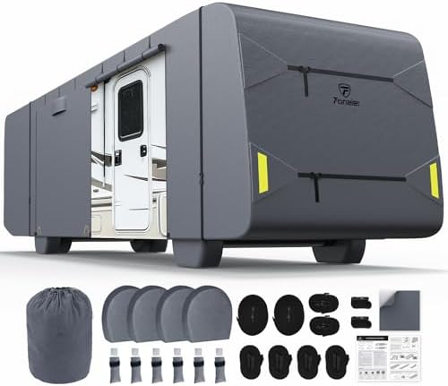 Fonzier 9 Layers Heavy Duty Class A RV Cover & 4 Tire Covers by Fonzier-Direct