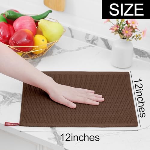 Homaxy 100% Cotton Waffle Weave Kitchen Dish Cloths 6-Pack - Image 5