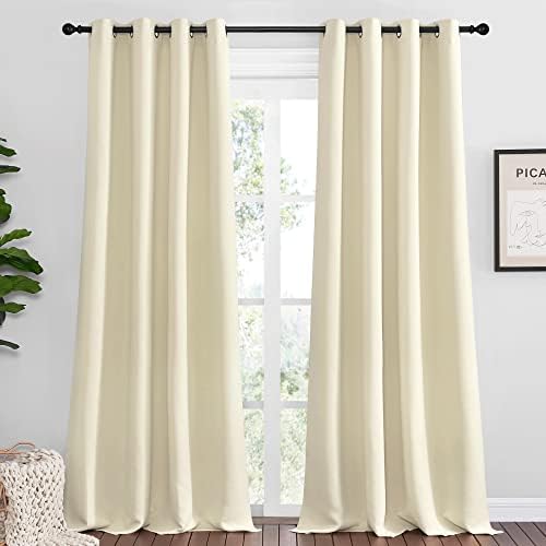 NICETOWN Beige Room Darkening Curtains 96" Long by NICETOWN