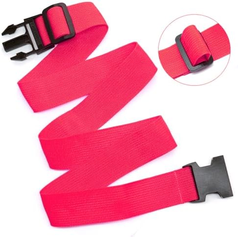 4 Pack Luggage Straps for Carry On Bag Multiple Suitcases, Hot Pink - Image 2