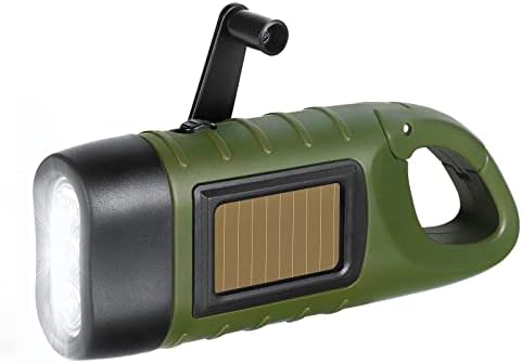 SEANCHEER Hand Crank Solar Powered Flashlights, Compact Emergency Rechargeable by SEANCHEER