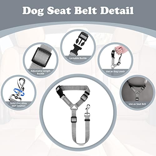 BWOGUE 2 Pack Dog Seat Belt for Car, Headrest Restraint Strap Set - Image 3