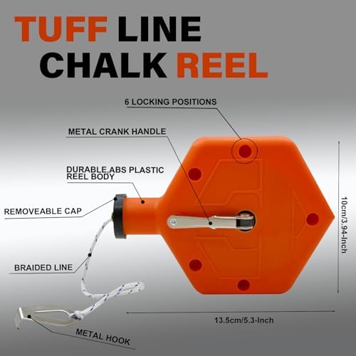 Heavy Duty Chalk Line, Professional Construction Marking Tool, 100-Foot Line - Image 2