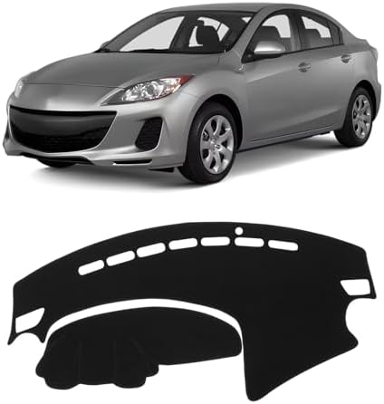 KUST Black Dash Cover for 2010 2011 2012 2013 Mazda3 Non-Slip Dashboard Cover by KUST