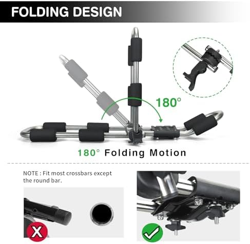 Leader Accessories Stainless Steel Folding Kayak Rack 4 PCS/Set J Bar Car Roof - Image 2