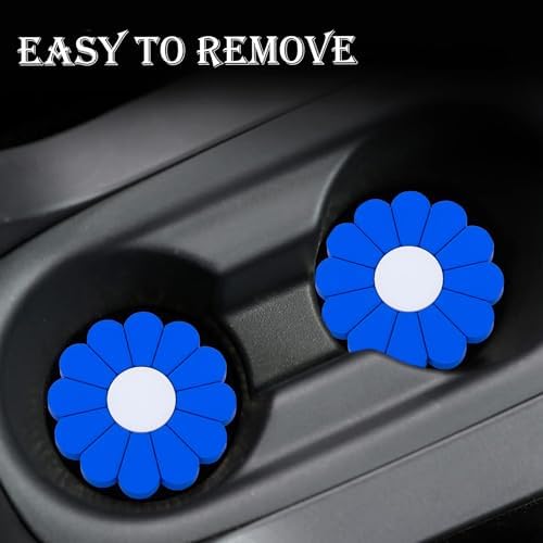2-Pack Car Cup Holder Coaster Inserts, Daisy Shape, 2.75 Inch Non-Slip Silicone - Image 6