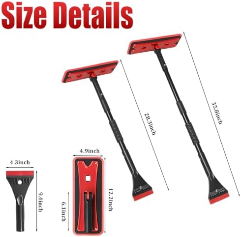 36" Car 3-in-1 Snow Brush, Detachable Extendable Vehicle Windshield Ice Frost - Image 2