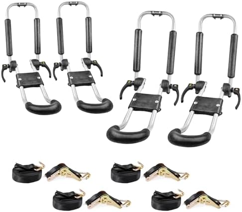2 Pair J-Bar Foldable Aluminum Kayak Rack Roof Top Mount by AA-Racks