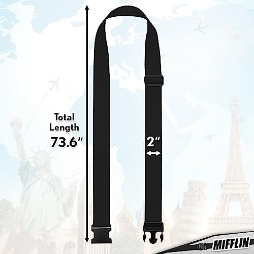 Luggage Straps - Black, 2 Inches Wide, 4 Pack - Adjustable Nylon Belt - Image 6