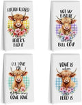 Lovdazzles 4 Pcs Funny Cow Kitchen Towels Decorative Tea Towel by Lovdazzles