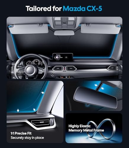 Wigoo for Mazda CX-5 Windshield Sunshade, Custom Fit, Keeps Interior Cool - Image 4