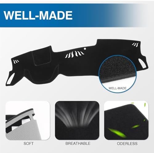 KUST Black Dash Cover for Kia Seltos 2021 2022 2023 Polyester Dashboard Cover - Image 4