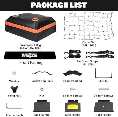 WEIZE 54" x 34" Heavy Duty Roof Rack Basket, 200LBS Universal Rooftop Cargo - Image 4