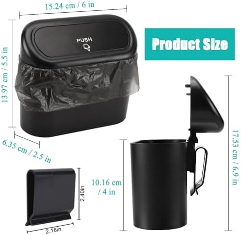 Accmor Car Trash Can with Lid, Leakproof Vehicle Garbage Organizer Holder Bin - Image 2
