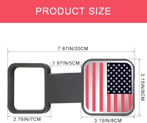 2 Inch Trailer Hitch Cover, Tow Hitch Covers, American Flag Tow Receiver Tube - Image 2