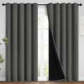 Yakamok Total Blackout Curtains, 2 Thick Layers Completely Blackout Soild by Yakamok