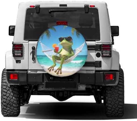 Summer Green Frog Spare Tire Cover Dust-Proof Wheel Tire Cover Fit Trailer - Image 2
