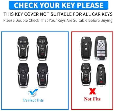 QBUC for Ford Key fob Cover, 4/5 Buttons Smart Key Protection - Image 2