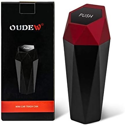 Car Trash Can with Lid, 15 Trash Bags, 1 Pack by OUDEW
