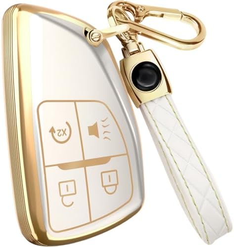Lucrum Compatible with Chevy, Buick Key Fob Cover & Keychain by Lucrum