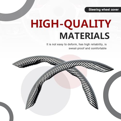 3pcs Universal Carbon Fiber Steering Wheel Cover - Image 4