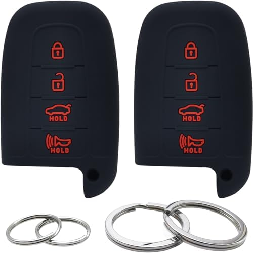 2Pcs Silicone 4 Buttons Key Fob Cover Remote Case Keyless Protector Compatible by GFDesign