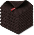 Kitinjoy 100% Cotton Waffle 6-Pack Kitchen Towels, Dark Brown by Kitinjoy
