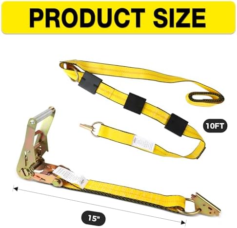 E Track Tire Straps for Trailers 4-Pack Heavy Duty 2" x 10' - Image 3
